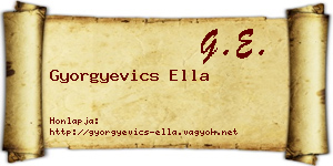 Gyorgyevics Ella névjegykártya
